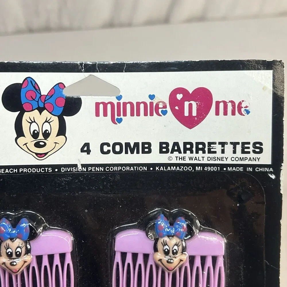 vintage minnie n me Walt Disney mickey mouse 4 comb barretes NIP party makers